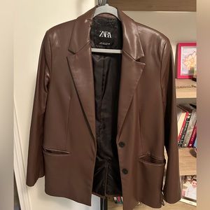 Zara faux leather blazer